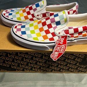 Vans Rainbow Pride Checkered Slides BRAND NEW Unisex Men’s 6/ Women’s 7.5